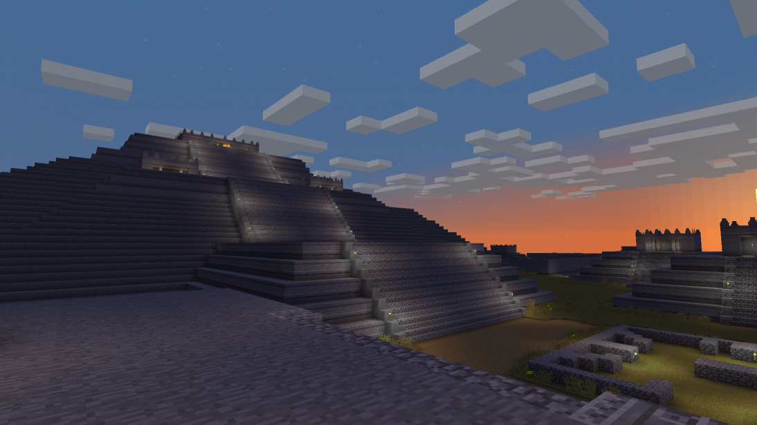 Die Tempelanlage von Teotihuacan nachgebaut in Minecraft